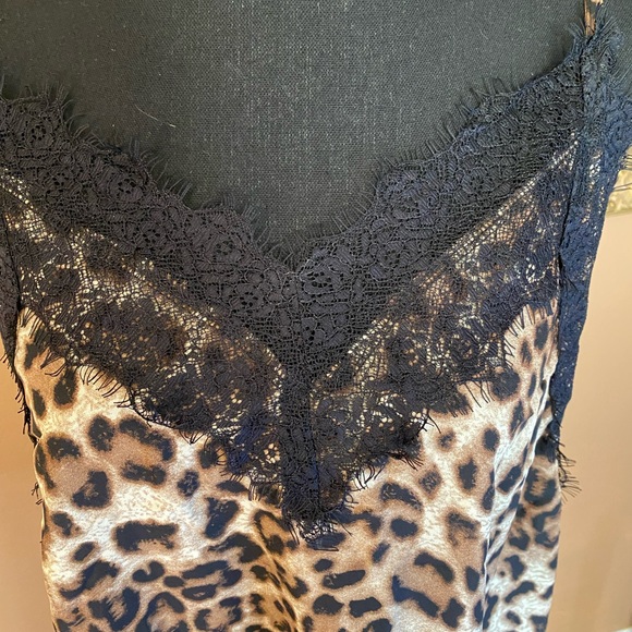 3/12 🌺 leopard and Tequila cami. Size L Vera and Lucy. Animal & black lace - Picture 2 of 9